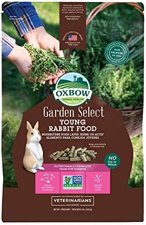 Oxbow Animal Health Garden Select Young Rabbit Food, Garden-Inspired Recipe for Young Rabbits, No Soy or Wheat, Non-GMO, Made in The USA, 4 lb Bag