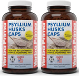 Yerba Prima Psyllium Husks Caps, 625 mg, 400 Capsules (Pack of 2) - Natural Fiber for Men and Women - Regularity Support Supplement