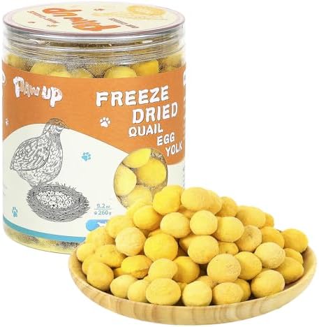 Freeze Dried Quail Egg Yolk Pet Treats, Freeze-Dried Pet Food for Dogs, Cats, Pure Fresh Ingredient, 9.2 oz, Rawhide Free, Gluten&Grain Free