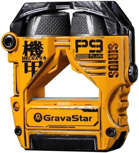 GravaStar Sirius Plus True Wireless Earbuds, Bluetooth 5.3 Active Noise Cancellation ANC Headphones, 28H Playtime, ENC Clear Call, IPX4 for Sports/Work, Customization App for iOS/Android-Yellow