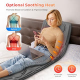 Massager Mat Full Body,Heated Massage Pad with 10 Vibration Motors & 5 Massage Modes,Massage Cushion for Back Pain Relief,Bed Massager for Lumbar,Leg,Length 67",Gifts for Dad,Mom