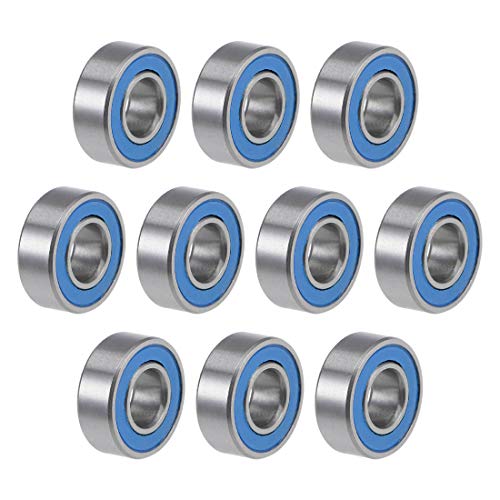 uxcell MR115-2RS Deep Groove Ball Bearings 5mm Inner Dia 11mm OD 4mm Bore Double Sealed Chrome Steel Blue Seal Z2 10pcs