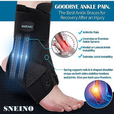 SNEINO Ankle Brace for Women & Men - Ankle Brace for Sprained Ankle, Ankle Support Brace for Achilles,Tendon, Sprain, Injury Recovery, Lace up Ankle Brace for Running, Basketball, Volleyball(Large)