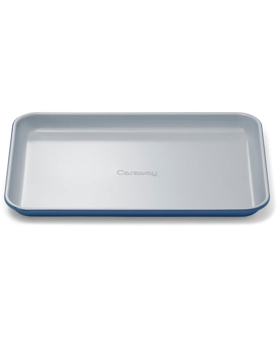 Caraway Nonstick Ceramic Small Baking Sheet (9x13”) – Non-Toxic, PTFE & PFOA Free – Oven Safe – Aluminized Steel Core – Mini Sheet Pan for Baking, Roasting & More - Navy