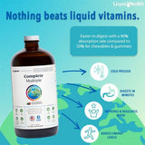 LIQUIDHEALTH 32 Oz Liquid Multivitamin for Adult Men & Women - Complete Multiple, Natural Immune Support, Non-GMO, Vegan, Gluten Free, Sugar Free, Minerals, Prebiotic Fiber Vitamins Supplement