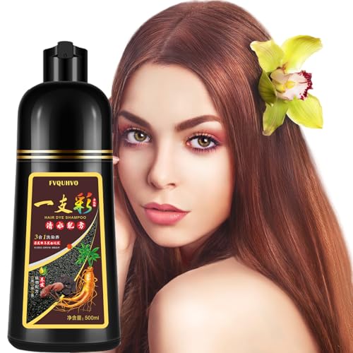 Cherry Brown Hair Dye Shampoo 3 in 1 for Men Women, Natural Hair Color Shampoo for 100% Gray Coverage, Instant Hair Colors in 10-15 mins, Shampoo Para Canas Hair Dye Shampoo 16.9 Fl Oz (Cherry brown)