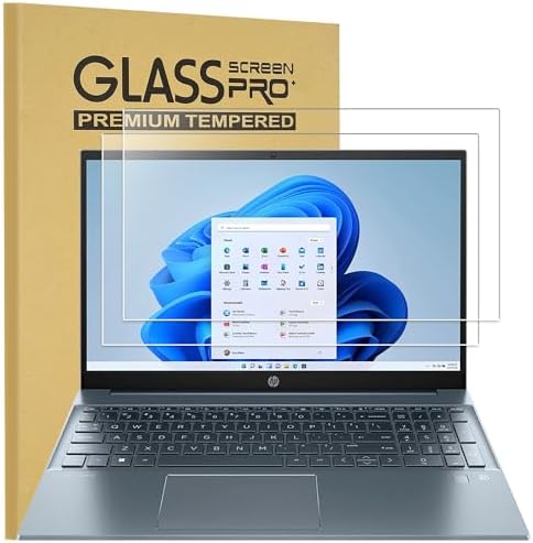 2-Pack HP Laptop 15.6" Tempered Glass Screen Protector for HP Envy x360 15.6/HP Pavilion 15.6/HP Probook 15.6/HP EliteBook 15.6/HP OMEN 15.6 inch Laptop,Ultra Clear,9H Hardness,Scratch Resistant