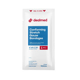 Dealmed 4" Sterile Conforming Stretch Gauze Bandages, 4.1 Yards Latex Free Stretched Dressing Wrap, Medical Non-Adherent Wound Care Mesh Bandages (Case of 96 Rolls)