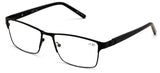 V.W.E. Men Premium Rectangle Metal with Plastic Temple Extra Large Reader - 152mm Wide Frame Reading Glasses (Black, 2.00)