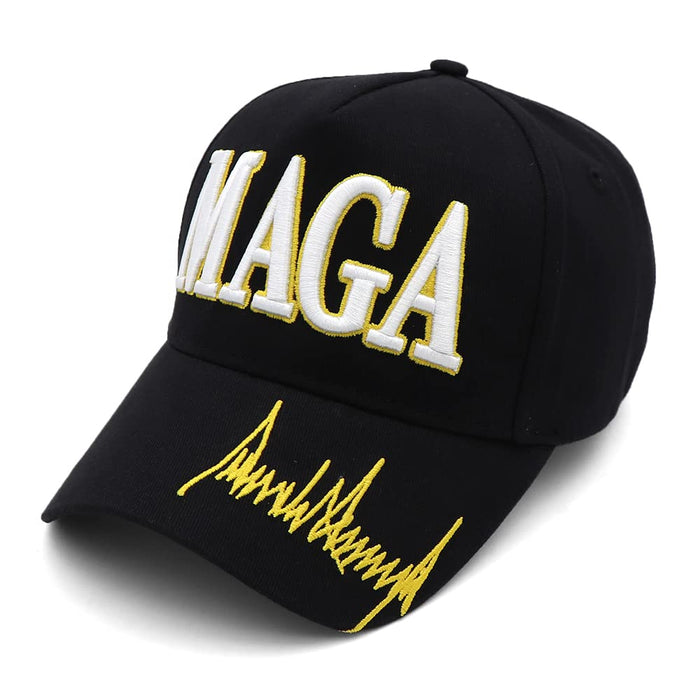 MAGA Hat Trump 2024 Hat Embroidered Make America Great Again Donald Trump Slogan Adjustable Black Baseball Cap for Woman Men