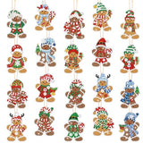 Tondiamo 20 Pcs Christmas Diamond Painting Keychains Gingerbread Diamond Painting Keychains 5D DIY Diamond Art Kits Ornaments Diamond Painting Rhinestone Pendant Christmas Hanging Diamond Art for Kids