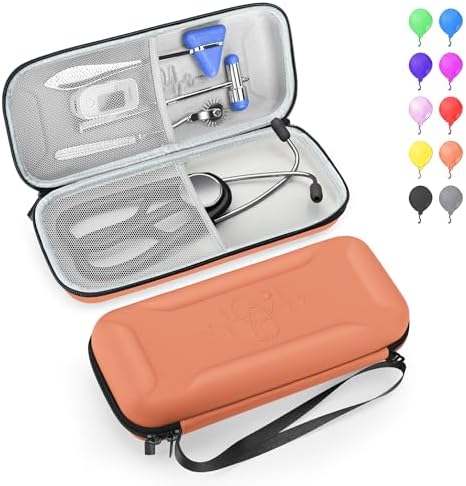 Stethoscope Case for 3M Littmann Classic III,Lightweight II S.E. Cardiology IV,Nurse Gift Hard Organizer Portable Carry Travel Cover Storage Bag with Vital Medical Supplies