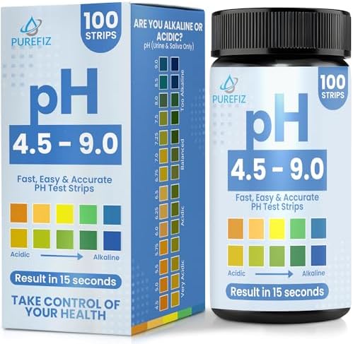 pH Test Strips for Urine & Saliva – 100 Easy-to-Use Strips for Fast, Accurate pH Testing at Home, Get Clear Acid-Alkaline Balance Results in Seconds, Perfect for Tracking Your Body's pH, 4.5-9.0 Range