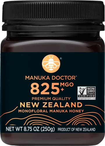 MANUKA DOCTOR - MGO 825+ Manuka Honey Monofloral, 100% Pure New Zealand Honey. Certified. Guaranteed. RAW. Non-GMO (8.75 oz)