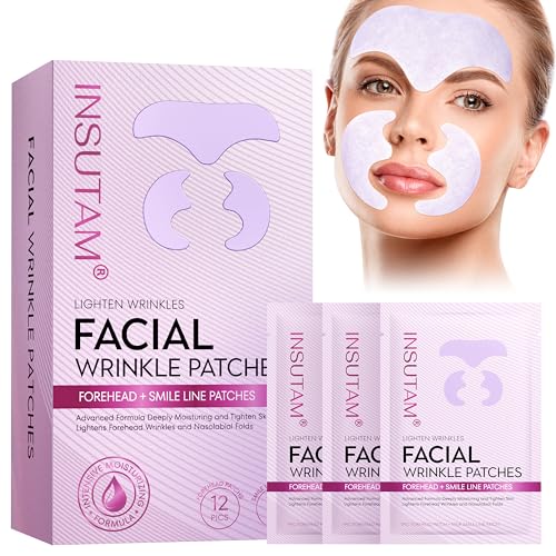 Forehead Wrinkle Patches for Anti-wrinkles: Overnight Face Wrinkles Patches to Lift Smile Lines for Women 12prs