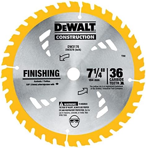 DEWALT Circular Saw Blade, 7 1/4 Inch, 36 Tooth, Thin Kerf Finishing (DW3176)