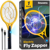 Electric Fly Swatter Handheld Bug Zapper Racket for Indoor/Outdoor - 4000 Volt Fly Swatter - Instant Bug & Mosquito killer with Attractant LED light - USB Rechargeable Portable Fly Zapper.