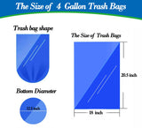 4 gallon trash can liners,250 counts,Small clear Garbage Bags,Extra Strong 4 Gal Trash Bag,Fit 12 liters trash Bin Liners for Home Office Kitchen(Clear)