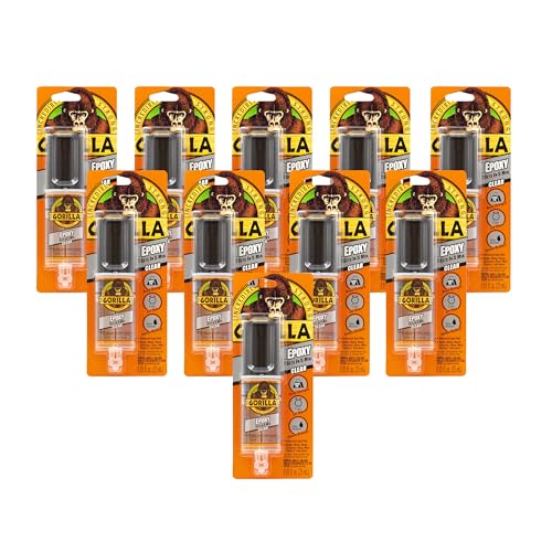 Gorilla 2 Part Epoxy, 5 Minute Set, 85 Ounce Syringe, Clear, (Pack of 10)