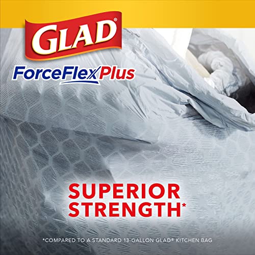 Glad Trash Bags, Tall Kitchen Garbage Bags ForceFlexPlus with Clorox, 13 Gallon, Eucalyptus and Peppermint, 90 Count (Package May Vary)