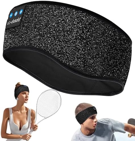 LC-dolida Headband Headphones Bluetooth 5.4 Headband, Sleep Headphones with Ultra-Thin HD Stereo Speaker, Sleep Headband Earphones Wireless for Workout Yoga Insomnia Running Meditation Gifts