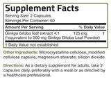 Bronson Ginkgo Biloba Extra Supports Brain Function & Memory Support, 120 Vegetarian Capsules