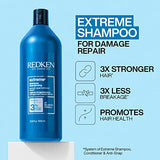 REDKEN Shampoo for Damaged Hair, Repairs Strength and Adds Flexibility, Infused With Proteins, Extreme, 1000 ml