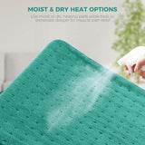 NOWWISH Heating Pad for Back Pain & Cramps Relief, Moist Heat Pad for Neck & Shoulder, Auto Shut Off, Machine Washable, Gifts for Women, 12"x 24" Green