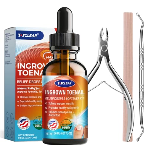 Ingrown Toenail Relief: Ingrown Toenail Tool at Home - Ingrown Toenail Removal Kit - Ingrown Toenail Clipper - Nail Lifter - Toe Tube - Ingrown Toenail Corrector Drops - Ingrown Toenail Remover - 20ml