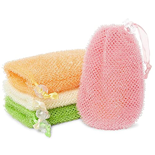 Juvale Soap Savers for Bar Soap with Drawstring Closure, Mesh Pouch for Exfoliating (4 Colors, 3.5 x 6 Inch) 4 Pack