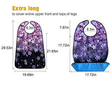 VOPHIA 3 Pack Adult Bibs for Women Washable Bib Reusable Waterproof Clothing Protector with Optional Crumb Catcher Cherry Blossoms