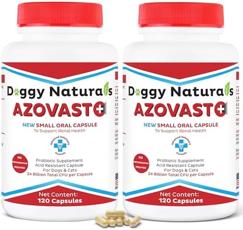 Azovast Plus Kidney Health Supplement for Dogs & Cats, 240ct - NO Refrigeration Required - Help Support Kidney Function & Manage Renal Toxins - Renal Care Supplement Capsule(U.S.A) (240 Caps)