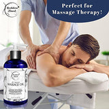 Unscented Massage Oil for Massage Therapy – 100% Natural Body Massage Oil with Sweet Almond, Grapeseed & Jojoba Oil for Premium Glide – Pure Carrier Oil Blend for Aromatherapy – Brookethorne Naturals