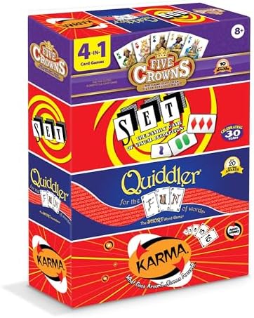 Five Crowns 4 Pack Bundle Card Games for Kids – Card Games for Adults, Family Games Night, Card Games for Families, Multi-Player, Screen Free, Travel Games, Playing Cards, Memory Game, Learning Games
