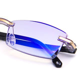 TERAISE Rimless Reading Glasses Fashion Diamond Cut Edge Design Anti-blue Lens Spectacle Readers for Men (2.25 x)