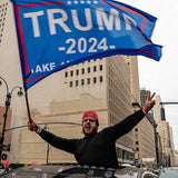 DOSMINE Supporter Kit Trump 2024 Flag 3 * 5ft Trump Take Ameirica Back Flags Banner Trump Stickers Trump Hat Trump Socks Trump Keychain Trump Bracelets