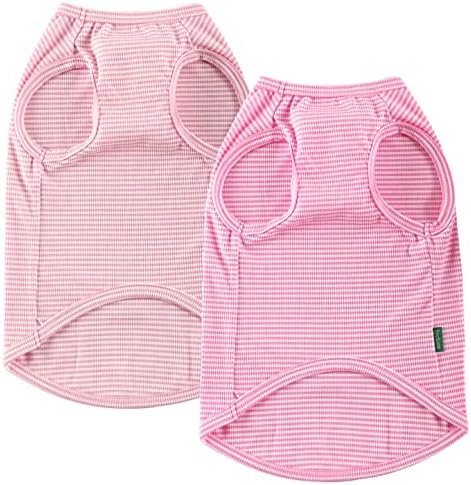 Dog Shirt,Combed Cotton T-Shirts,Soft Cool Boy Girl Tee for Extra Large Dogs Labrador,Pink Rose Striped XXXL