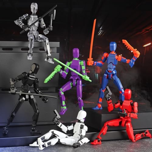 T13 Action Figure Set, 6PCS T 13 Robot Action Figure Titan 13 3D Printed Toys Articulated, for Modeling Enthusiasts Etc Birthday Gifts & Children's Day Gifts for Kids 5-8 Years Old（Assembly Required）