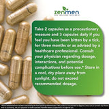 ZENMEN Tick Immune Support Supplement - Improved Formula - Japanese Knotweed, Cat's Claw, Chinese Skullcap, Cryptolepis Sanguinolenta, Sweet Wormwood Capsules - 90 Vegan Capsules, Made in The USA