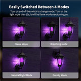 Morsatie 【Upgraded】 LED Flame Light Bulbs, 4-Mode Flickering Light Bulbs with Upside Down Effect, E26 Fire Light Bulb for Halloween Christmas Party Porch Patio Indoor Outdoor Decoration, 4 Purple