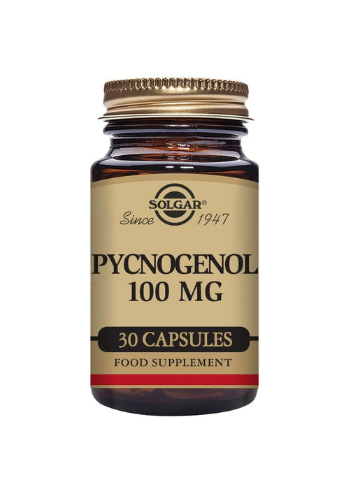 Solgar Pycnogenol 100 mg, 30 Vegetable Capsules - Antioxidant Protection - Healthy Leg & Vein Support - Non-GMO, Vegan, Gluten Free, Dairy Free, Kosher - 30 Servings