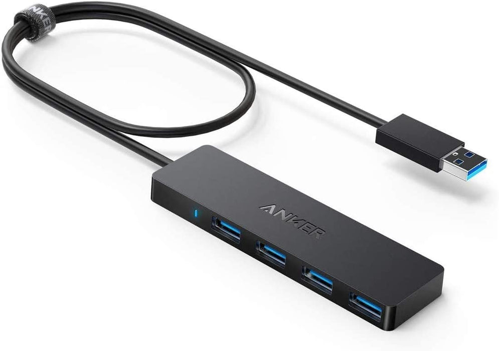 Anker USB Hub 4-Port USB 3.0 Hub,USB Splitter with 5Gbps Data Transfer, Ultra-Slim Data USB Hub [Charging Not Supported], USB Extender for MacBook, iMac, Surface, Mobile HDD, and More (USB-A, 2 ft)