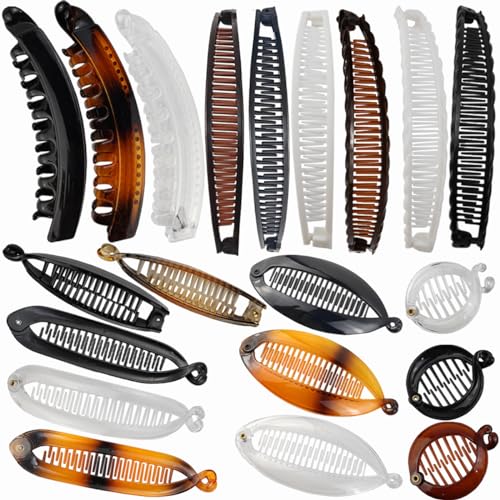20PCS Banana Hair Clips Classic Hair Comb Banana Clips Ponytail Hair Holder for Women Girls, 7 Styles