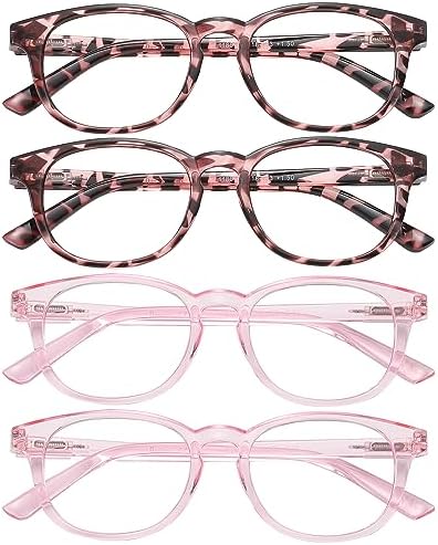 Przene Reading Glasses for Men Women Blue Light Blocking Readers Spring Hinges Lightweight Style Pack