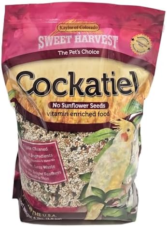 Cockatiel Bird Food (No Sunflower Seeds), 4 lbs Bag - Seed Mix for Cockatiels