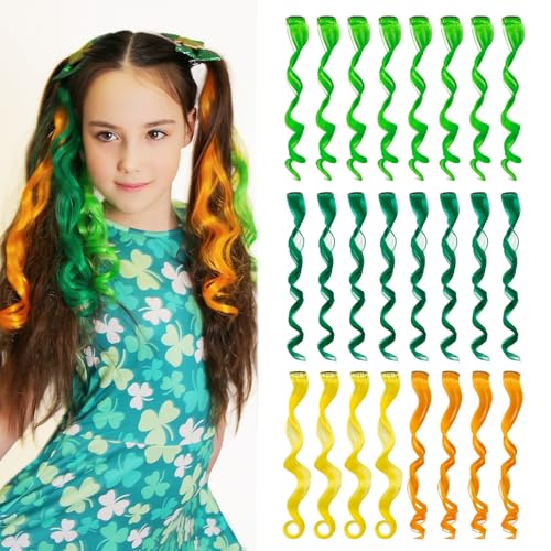 Dreamlover Hair Accessories for Girls, Colored Hair Extensions for Kids, 24 Pieces