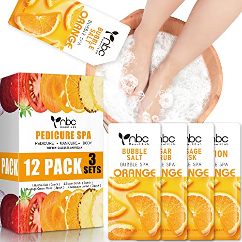Foot Pedicure Spa Set,Foot Soak Spa Home Pedicure Kit with Bath Salt, Moisturizing Foot Scrub Cream Lotion, Foot Care for Dead Skin, Dry Cracked Feet, Make Baby Soft Feet, 3 Set