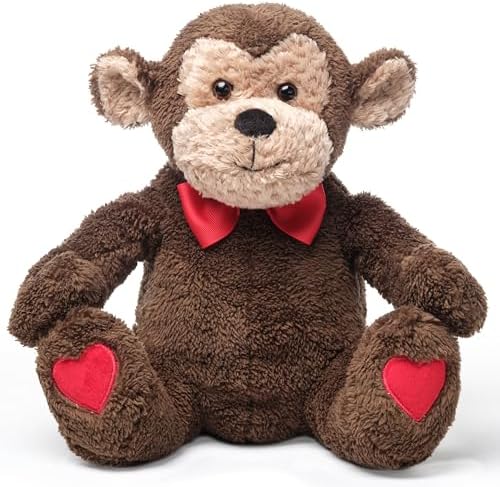 Bearington Monkey Plushies Valentine's Day Stuffed Animals 6 in Ideal for Valentine's Gift for Kids