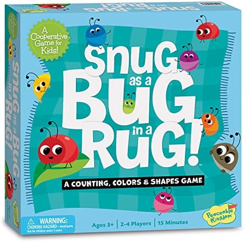 Peaceable Kingdom Snug as a Bug in a Rug Award Winning Cooperative Preschool Skills Builder Game for 2 to 4 Kids ages 3+