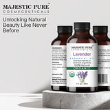 Majestic Pure Lavender USDA Organic Essential Oil | 100% Organic Essential Oil for Aromatherapy, Massage and Topical Uses | 1 fl. Oz